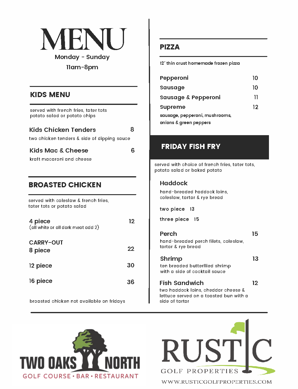 TO Menu Fall 2025 Page 2